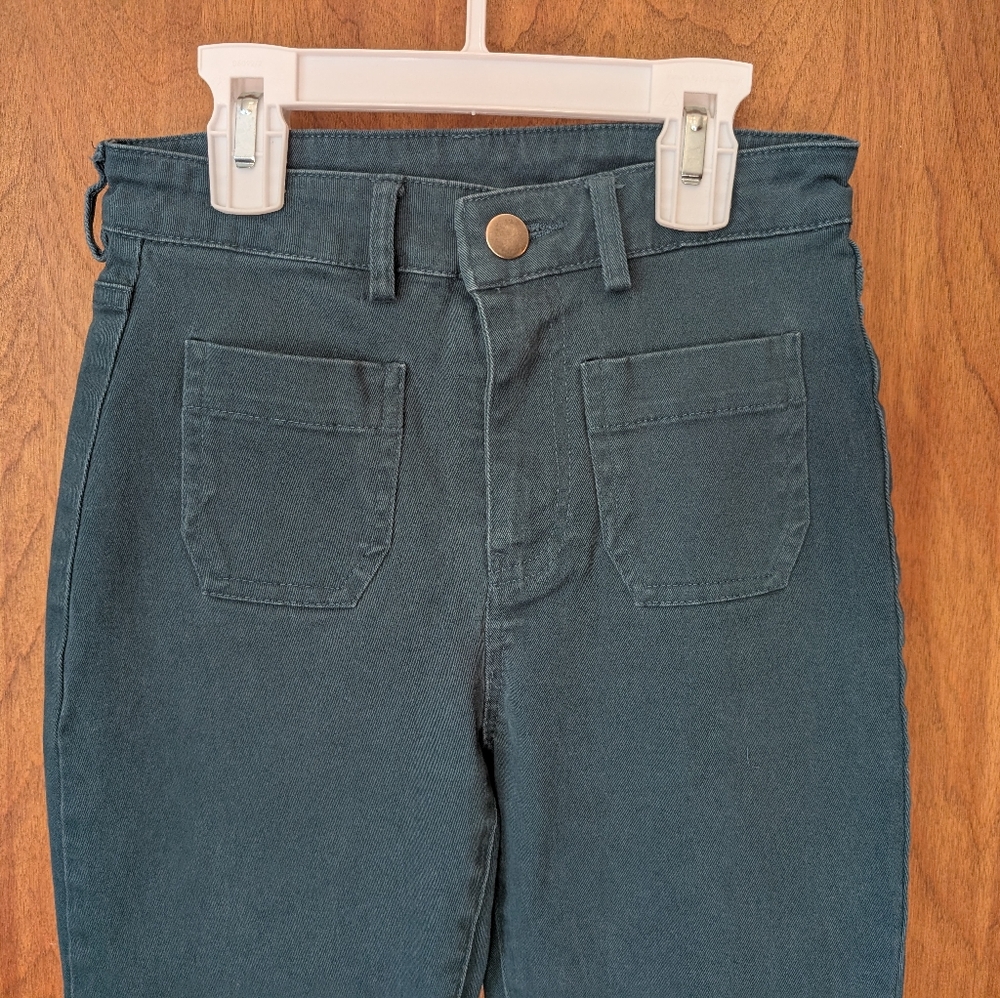 Franki By Francesca's High Rise Flare Jeans in Teal 🩵 7/8 - Picture 2 of 9